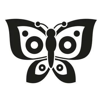 Stylized pattern butterfly icon isolated on white Stock Illustration