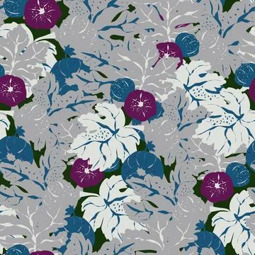 Stylized pattern with figs and leaves, inspired by natural forms. Ideal for t Stock Illustration