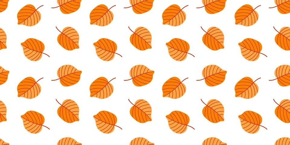 Stylized Pattern of Orange Leaves Designed for Creative Autumn Themed Desig.. Stock Illustration