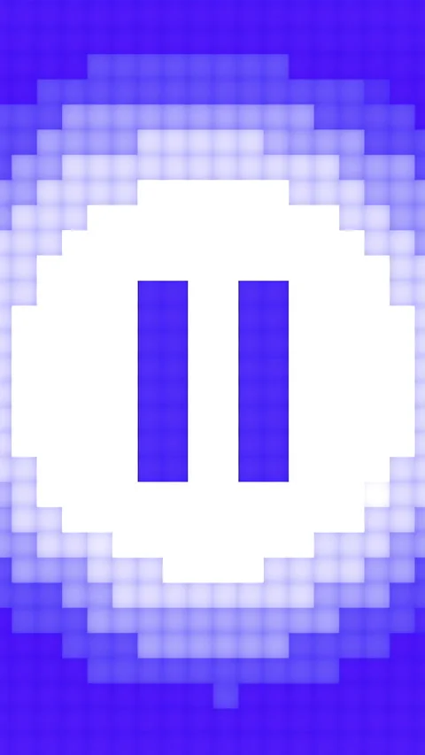 A stylized Pause Icon displayed prominently on a vibrant and colorful background Stock Footage 306120692