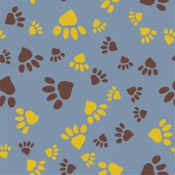 Stylized Paw Seamless Background Stock Illustration