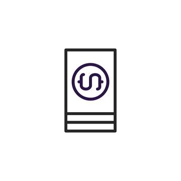 Stylized payment system icon with intertwined brackets representing financi.. Stock Illustration