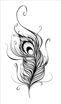 Stylized Peacock Feather Stock Illustration