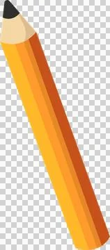 Stylized pencil is floating in flat style on transparent background showing イラスト素材