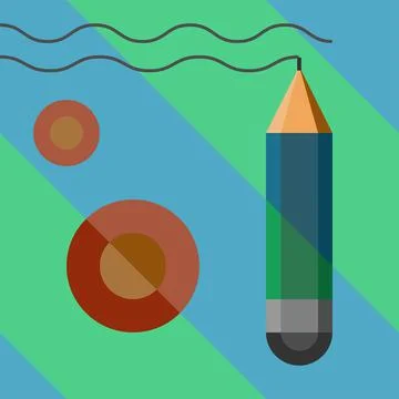 Stylized pencil for patterns. Illustrazione stock