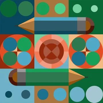 Stylized pencil for patterns. Illustrazione stock