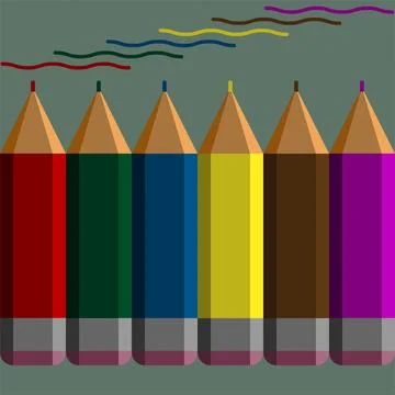 Stylized pencil for patterns. Illustrazione stock