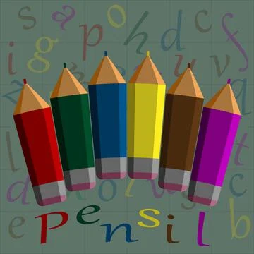 Stylized pencil for patterns. Illustrazione stock