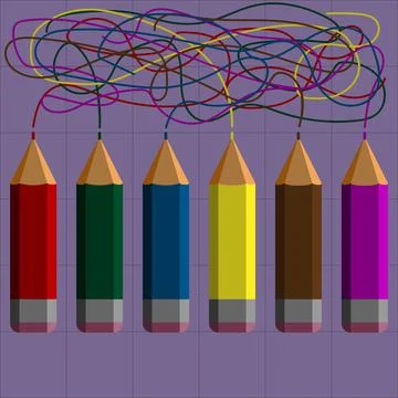 Stylized pencil for patterns. Illustrazione stock