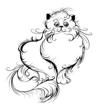 Stylized Persian Cat イラスト素材