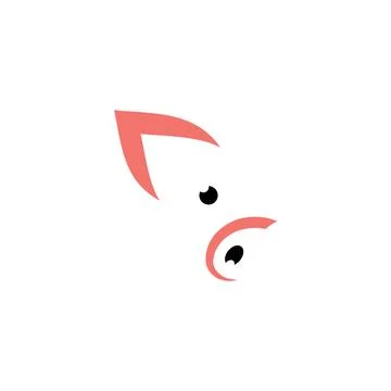 Stylized pig logo vector icon symbol element Stock-Illustration