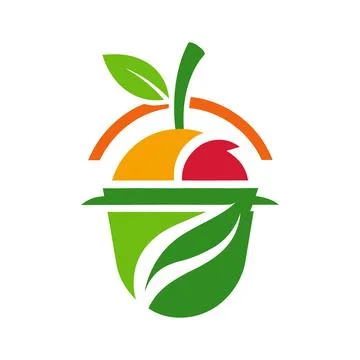 Stylized pineapple aloe leaf fresh fruit logo design Stockillustratie