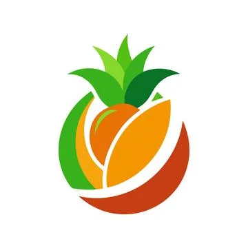Stylized pineapple aloe leaf fresh fruit logo design Stockillustratie