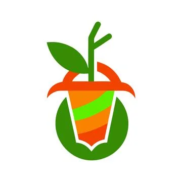 Stylized pineapple aloe leaf fresh fruit logo design Stock-Illustration