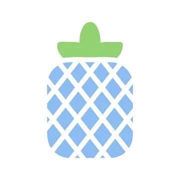 Stylized Pineapple Icon with Diamond Pattern 스톡 일러스트