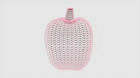 Stylized pink apple Stock Footage 308229467