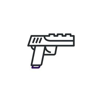 Stylized pistol outline illustration emphasizing modern design and simplist.. Stock Illustration