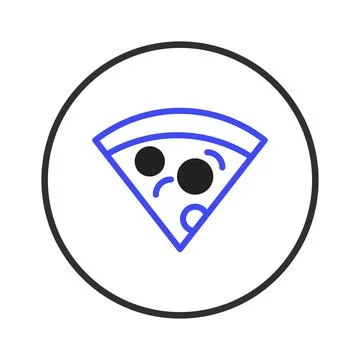 Stylized pizza slice within a circular frame showcases food delivery and cu.. Stock Illustration