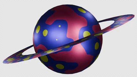 Stylized planet rotating animation Stock Footage 302486703