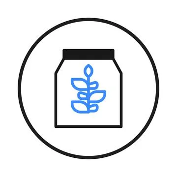 Stylized plant illustration within a circle emphasizing sustainability and .. Stock Illustration