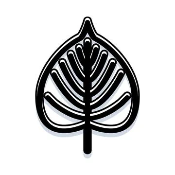 Stylized plant leaf icon with organic lines Stock Illustration