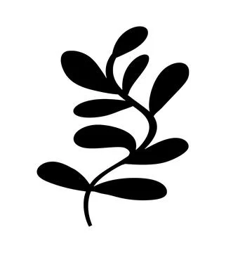 Stylized plant stem with leaves vector illustration icon representing nature Stock Illustration