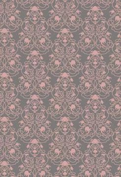Stylized plants and stems in vector pattern in old Russian style. Stock Illustration