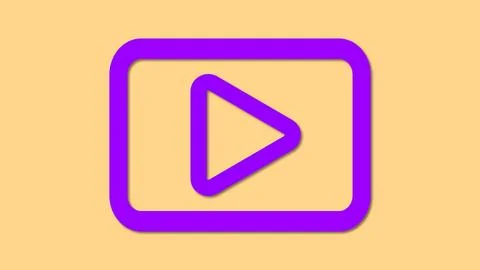Stylized Play Button Icon Stock Illustration