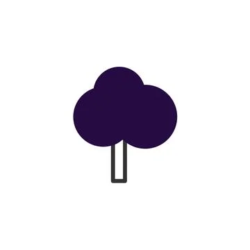 Stylized plum tree illustration a simple representation of nature with mini.. 스톡 일러스트