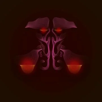 Stylized from points of the maxillary sinuses with a point of pain and inflam Stock Illustration