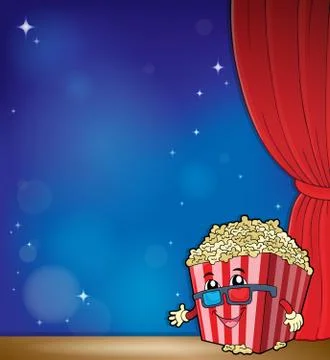 Stylized popcorn theme image Stock Illustration