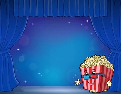 Stylized popcorn theme image Stock Illustration