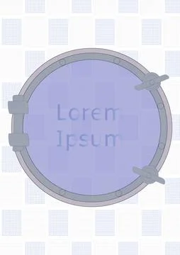 Stylized porthole with text in the center. Stock Illustration