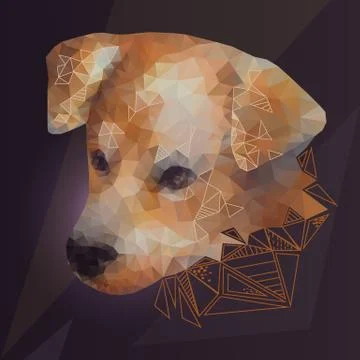 Stylized portrait of a dog Stock Illustration
