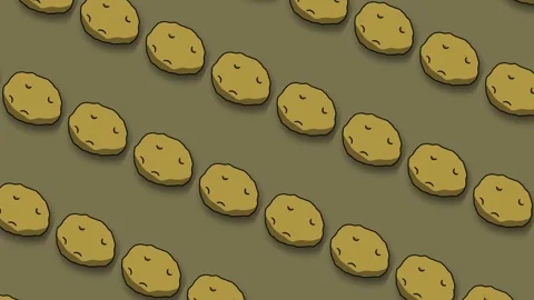 Stylized Potato Pattern Flowing Diagonal 4K Loop Background Видео 335686335