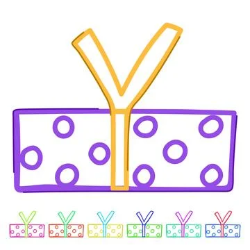 Stylized present cartoon drawing celebrating gift giving graphic Ilustración de archivo