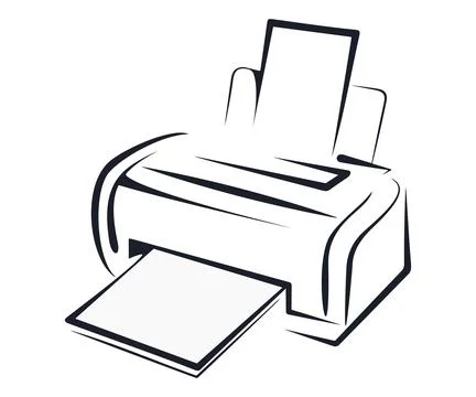 Stylized printer vector icon Stock Illustration