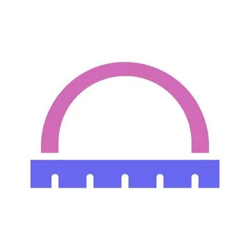 Stylized Protractor Design for Creative Projects Stock Illustration