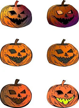 Stylized Pumpkin Witch Set Line Clip Art Design Linear Halloween Witchcraft.. Stock Illustration