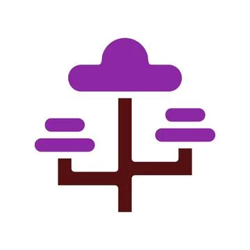 Stylized Purple Tree Graphics on White Backdrop Stockillustratie