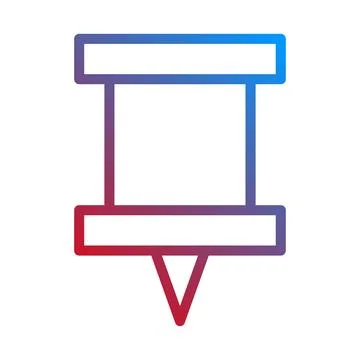 Stylized Push Pin Icon in Gradient Colors Symbol Ilustração Stock
