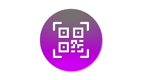 Stylized QR code icon with purple gradient background Stock Footage 276675603