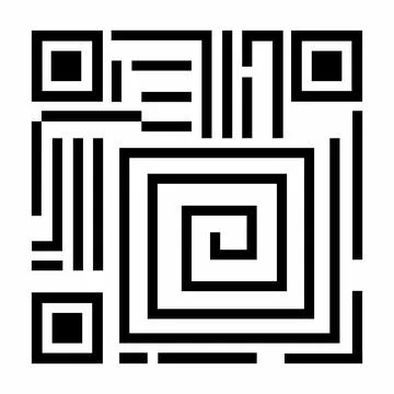 Stylized Qr code icon. Vector white or transparent background Stockillustratie