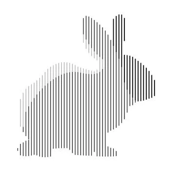 Stylized rabbit silhouette in minimalism Stock Illustration