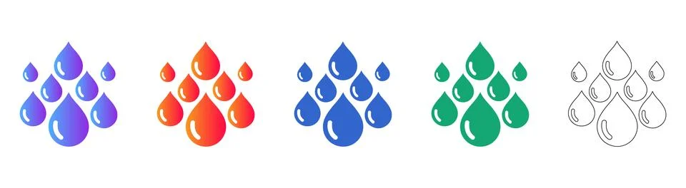 Stylized Rain Drop Collection Stock Illustration