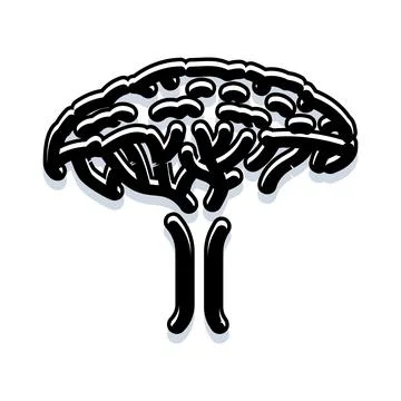 Stylized rainforest tree artwork with bold lines Stock Illustration