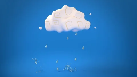 Stylized rainy cloud (blue) Видео 111217797
