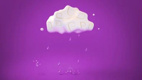 Stylized rainy cloud (purple) Stock Footage 111217903