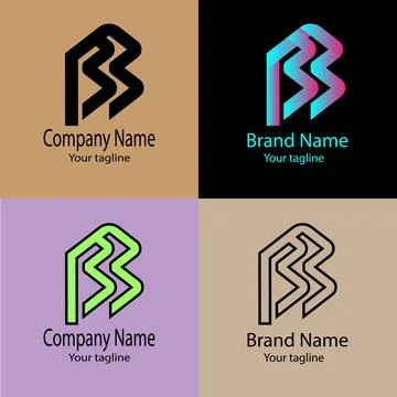 Stylized "RB" Monogram logo design Stock Illustration