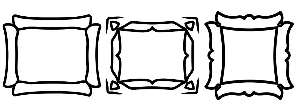 Stylized rectangular photo frames for professional border design work. Stockillustratie